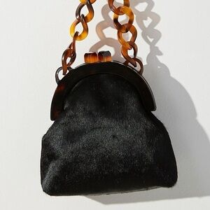Anthropologie Black and Tortoiseshell Bag
